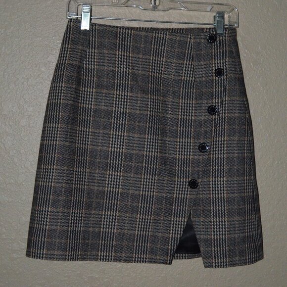 NWOT Sz 2 Sandro Wool Blend Lined Mini Skirt - Picture 1 of 6